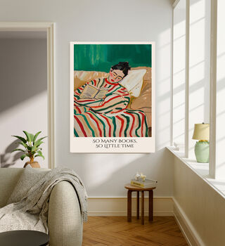 So Many Books, So Little Time, Female Reading Art Print, 2 of 4