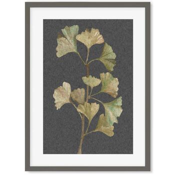 Grey Vintage Botanical Leaf Art Print, 3 of 6