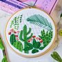 Glasshouse Cactus And Plants Embroidery Kit, thumbnail 3 of 6