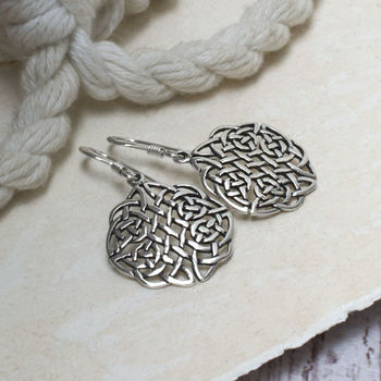 Sterling Silver Celtic Dara Knot Earrings, 2 of 7