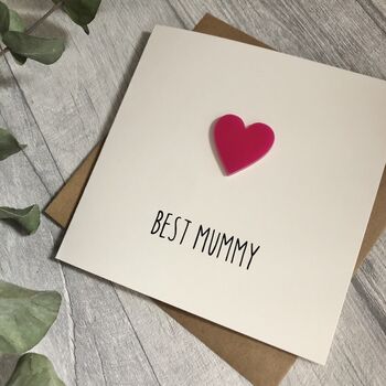 Best Mummy/Mum Acrylic Heart Birthday Card, 5 of 5