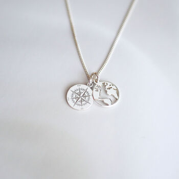 New Chapter Map And Compass Necklace – Graduation Travel Gift, 10 of 10