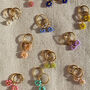 Daisy Beaded Earrings On Gold Plated Hoops, thumbnail 3 of 6