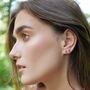 Sterling Silver October Birthstone Stud Earrings Pink Tourmaline, thumbnail 4 of 5