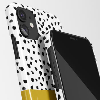 Personalised Mustard Animal Pattern Phone Case, 6 of 6