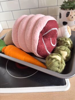 Pretend Play Felt Food Roast Dinner Set, 4 of 4