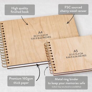 Personalised Wood Wedding Guest Book Alternative, 3 of 12