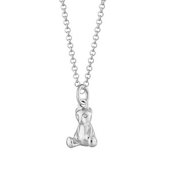 Sterling Silver Teddy Bear Charm Necklace, 8 of 8