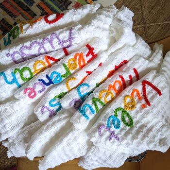 Personalised Hand Embroidered Baby Cardigan, 5 of 7