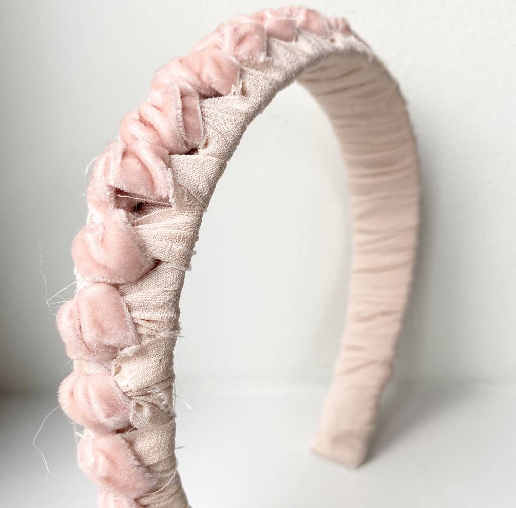 Lucy Velvet Headband Two Toned Pink, 1 of 11