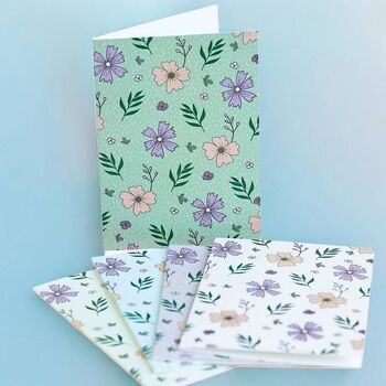 Set Of Five Floral Meadow Greeting Cards, 2 of 2