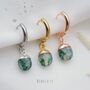 Moss Agate Hoop Earrings, thumbnail 4 of 11