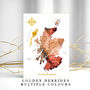 Scotland Watercolour Map With Outer Hebrides In Gold, thumbnail 1 of 6