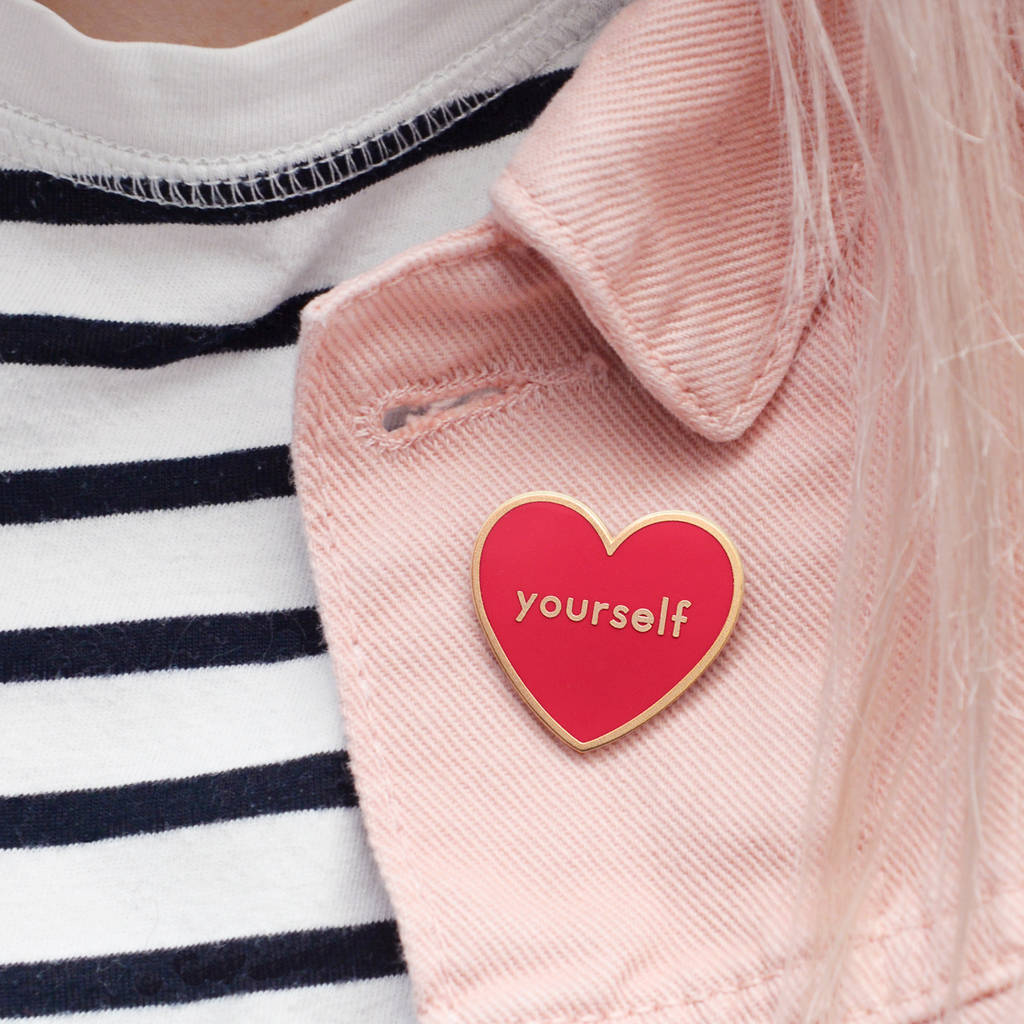 Love Yourself Enamel Pin By Alphabet Bags | notonthehighstreet.com