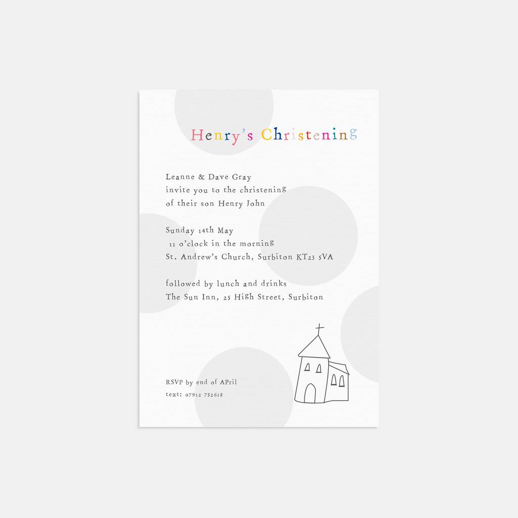 Image of 20 Bubbles Christening Invitations