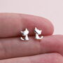 'Home Is' Sterling Silver Cat Earrings, thumbnail 7 of 8