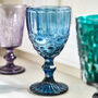 Set Of Four Vintage Embossed Coloured Wine Glasses, thumbnail 6 of 10
