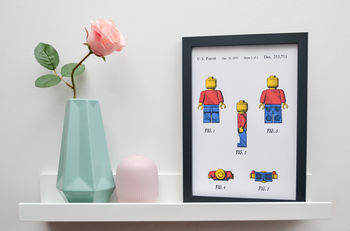 Framed Lego Man Sheet One Patent Art Print, 6 of 7
