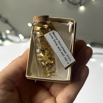 Tiny Gold Snowflakes In A Bottle Christmas Keepsake, 3 of 8