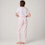Women's 'Shell Pink' Satin Stripe Cotton Pyjama Trousers, thumbnail 3 of 4
