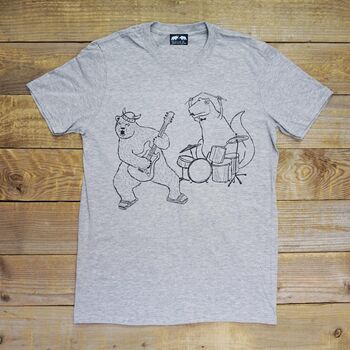 Rock Out Bear Men's Organic T Shirt, 3 of 6