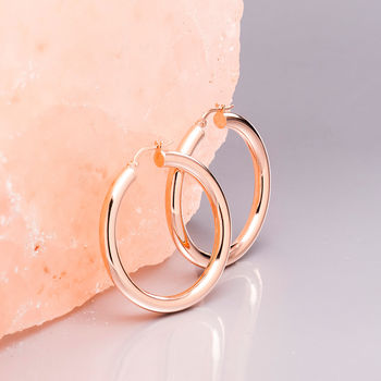 Thick Hoop Earrings In Gold Plate Or Silver, 7 of 11