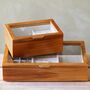 Personalised Birth Flower Glass Top Wood Jewellery Box, thumbnail 10 of 12