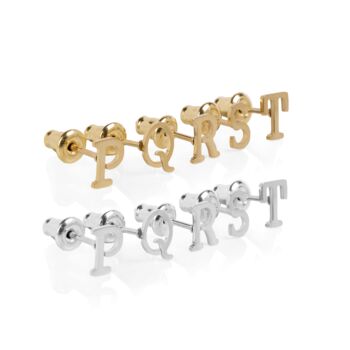 Big Letter Alphabet Earrings 18 Ct Gold Or Silver, 10 of 12