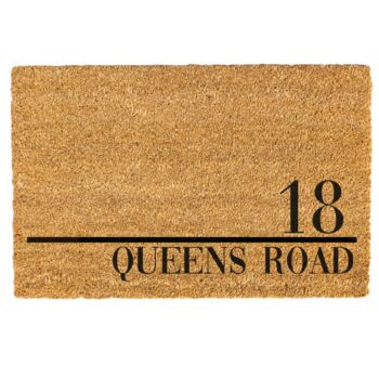 Personalised Coir Doormat With House Number And Street Name, 5 of 11