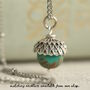 Turquoise Silver Acorn Earrings, thumbnail 6 of 7