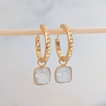 Blue Topaz Square Cushion Earrings, 6 of 8