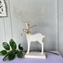 Wooden Reindeer With Sparkly Antelers, thumbnail 1 of 5