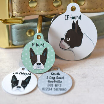 Boston Terrier Personalised Dog ID Tag, 9 of 12