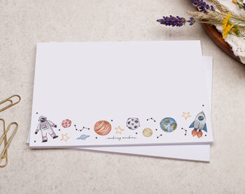 A5 Personalised Children's Stationery Set Gift With Space Design, 7 of 9