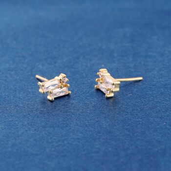 Cz Stone Stud Earrings, Gold Minimalistic Studs, Dainty Earrings, Sparkly Earrings, 3 of 7