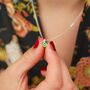 Sterling Silver Mini Birthstone Charm Necklace, thumbnail 1 of 8