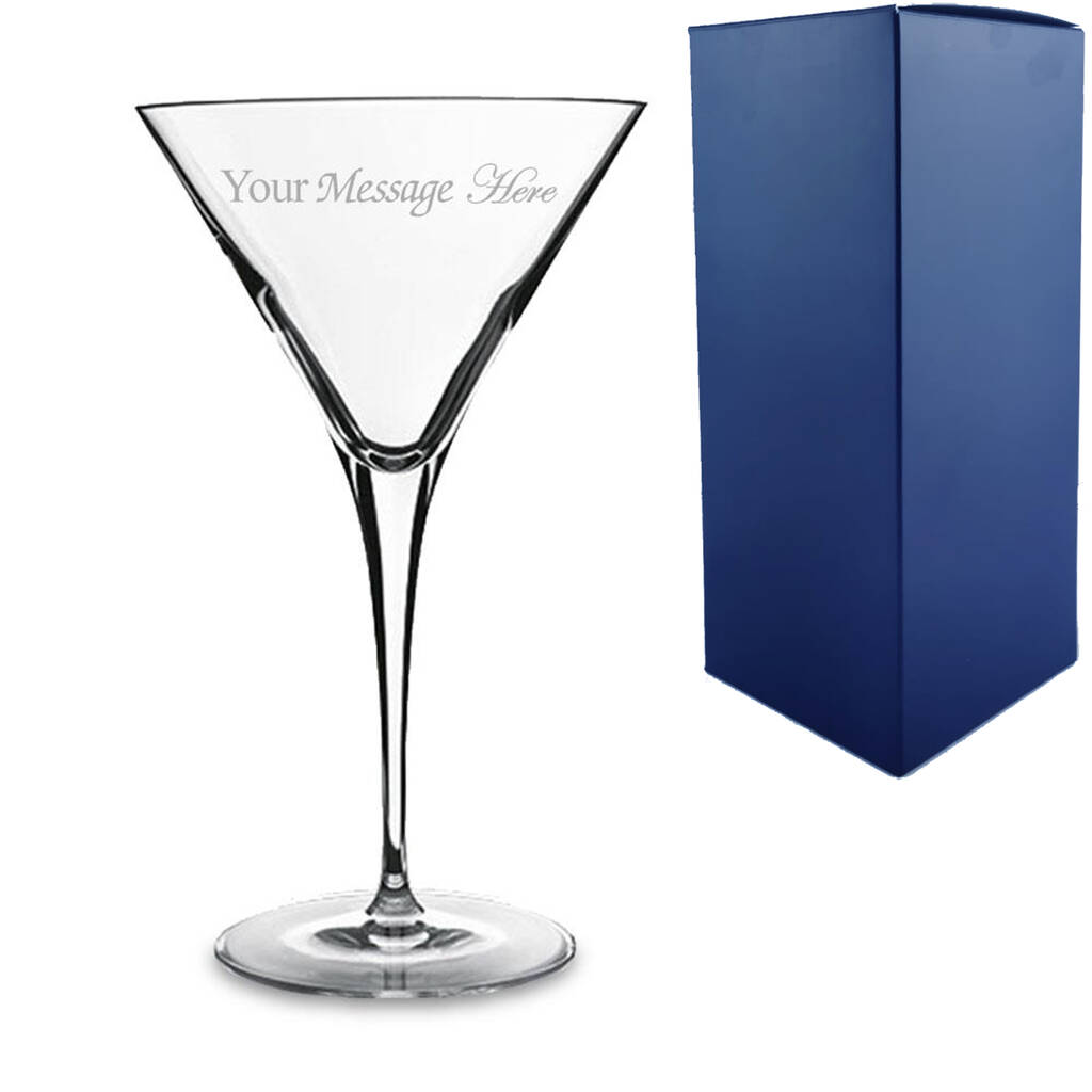 Engraved 300ml Martini Glass With Gift Box