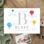 Personalised Hot Air Balloon Baby White Keepsake Box Three Sizes, thumbnail 7 of 7