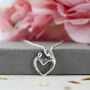 Sterling Silver Mother And Child Pendant Heart Necklace, thumbnail 1 of 9