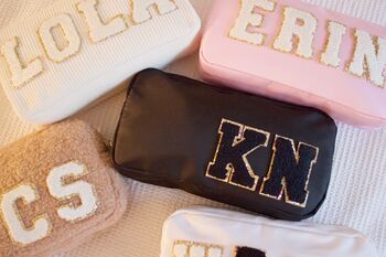 Bridesmaid Gift Cosmetic Bags With Glitter Letters, 8 of 9