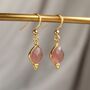 Strawberry Quartz Gemstone Earrings, thumbnail 1 of 4