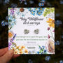 Christmas Personalised Wildflower Birch Stud Earrings, thumbnail 4 of 12