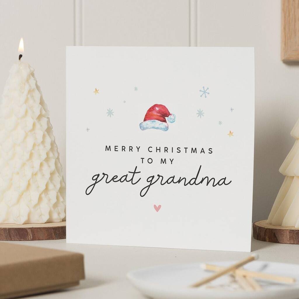 Personalised Christmas Card For Great Grandma Or Nan, 1 of 7