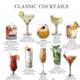 Classic Cocktails Chart Print With Recipes, thumbnail 9 of 12