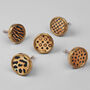 Brass Animal Print Round Circular Detailed Pull Knobs, thumbnail 2 of 12