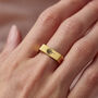 Engraved Birth Flower Rectangle Signet Ring, thumbnail 2 of 9