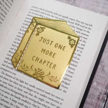 'Just One More Chapter' Brass Bookmark, 6 of 6