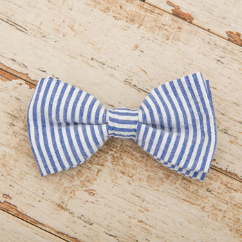 The Chichester Horizontal Striped Dog Collar Bow Tie, 4 of 4
