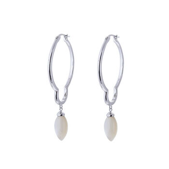 Artemesia’s Mother Of Pearl 925 Sterling Silver Hoops, 3 of 4