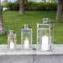 Set Of Three Silver Stainless Candle Holder Lantern, thumbnail 1 of 6
